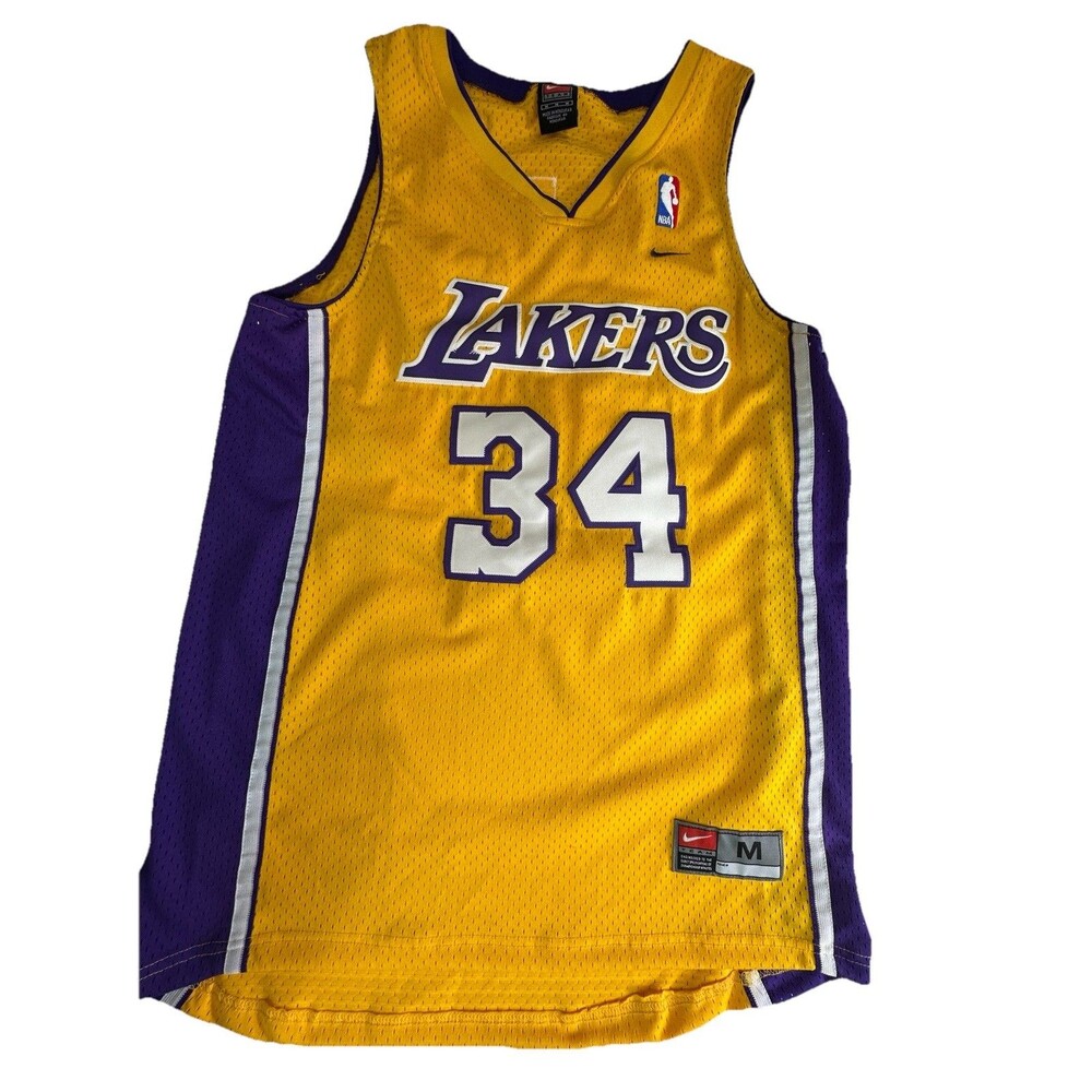 Vintage Nike Los Angeles Lakers Shaquille O'Neal #34 NBA Basketball Jersey Mediu